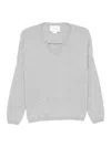 Vanisé Relaxed-fit Gray Sweater With Pearl Button Details In Gray