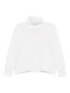 Vanisé Cream Knit Sweater With Turtleneck In White