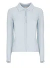 Vanisé Collared Buttoned Cardigan In Blue