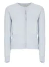 Vanisé Cashmere Long Sleeve Cardigan Pockets In Blue