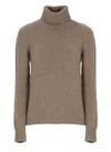 Vanisé Cashmere Turtleneck Sweater Long Sleeves Ribbed In Brown
