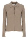 Vanisé Cashmere Long Sleeve Collared Knit Cardigan In Nude