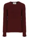 Vanisé Cashmere Sweater With Crew Neckline And Long Sleeves In Burgundy