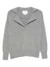 Vanisé Hooded Collar Jumper In Gray