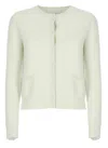Vanisé Green Cashmere Cardigan In White
