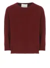 Vanisé Ribbed-trim Crew-neck Sweater In Red