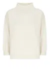 Vanisé High-neck Ribbed-trim Sweater In Neutral