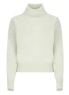 Vanisé Cashmere Sweater With Turtleneck And Ribbed Cuffs In White