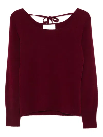 Vanisé Tie-back Knitwear In Burgundy