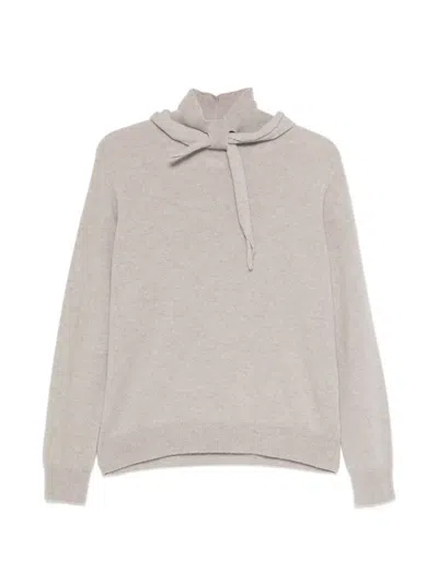 Vanisé Tie-neck Cashmere Sweater In Neutral