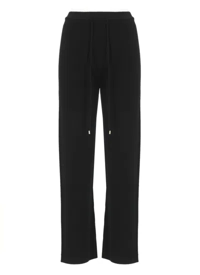 Vanisé Casual Straight Leg Cashmere Trousers In Black