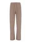 Vanisé Cashmere Trousers Elastic Waistband In Brown