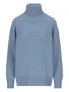 Vanisé Turtleneck Ribbed Sweater In Blue