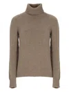 Vanisé Cashmere Turtleneck Sweater Long Sleeves Ribbed In Brown