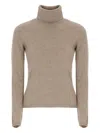 Vanisé Cashmere Turtleneck Sweater Long Sleeves Ribbed In Neutral