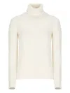 Vanisé Turtleneck Ribbed-trim Sweater In White
