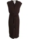 Vanisé V-neck Cashmere Cardi-coat In Brown