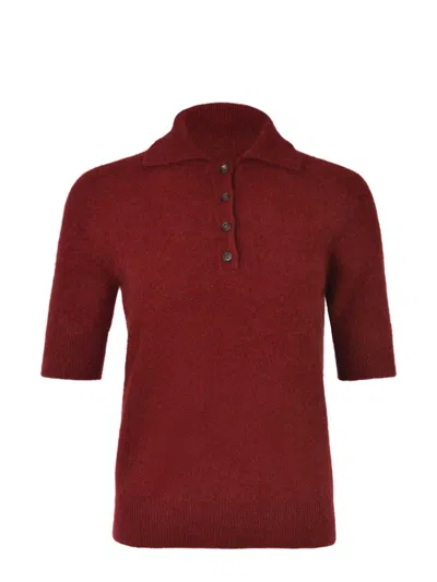 Vanisé Vanis Polo Made Of Red Raccoon Fur In Burgundy