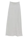 Vanisé Heathered Grey Cashmere Maxi Skirt In White