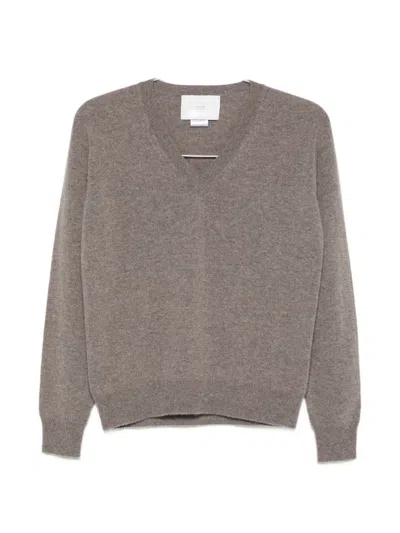 Vanisé V-neck Cashmere Sweater In Brown