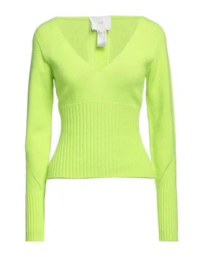 Vanisé Woman Sweater Acid Green Size 8 Merino Wool, Cashmere