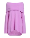 Vanisé Woman Turtleneck Purple Size 8 Cashmere In Purple