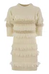 Vanisé Wool And Cashmere Blend Dress In Yellow