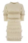 Vanisé Wool And Cashmere Blend Dress In Yellow