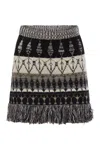 Vanisé Wool And Cashmere Blend Jacquard Skirt