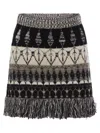 Vanisé Wool And Cashmere Blend Jacquard Skirt In Black