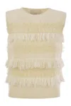 Vanisé Wool And Cashmere Blend Sleeveless Jumper In Yellow