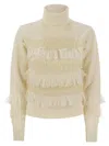 Vanisé Wool And Cashmere Blend Turtleneck Sweater In Neutral