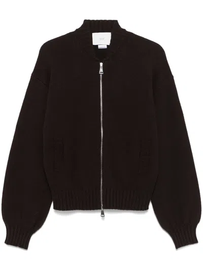 Vanisé Zip-up Cardigan In Brown