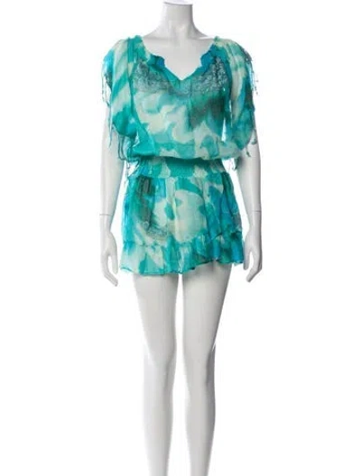 Pre-owned Vanita Rosa Linen Mini Dress In Blue