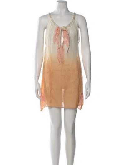 Pre-owned Vanita Rosa Linen Mini Dress In Neutral