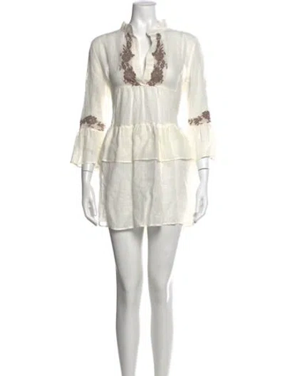 Pre-owned Vanita Rosa Linen Mini Dress In Neutral