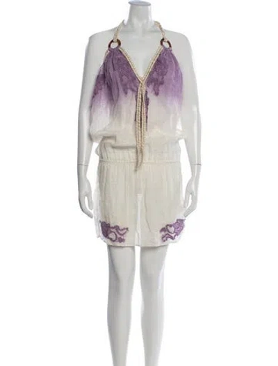 Pre-owned Vanita Rosa Linen Mini Dress In Neutrals