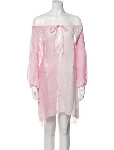 Pre-owned Vanita Rosa Linen Mini Dress In Pink