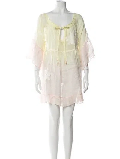 Pre-owned Vanita Rosa Linen Mini Dress In Yellow