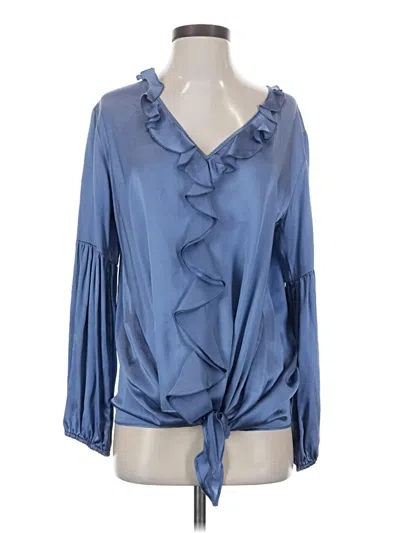 Pre-owned Vanita Rosa Long Sleeve Blouse In Blue