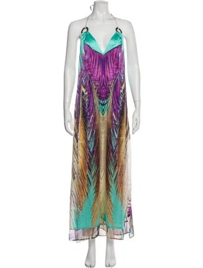 Pre-owned Vanita Rosa Silk Long Dress In Blue