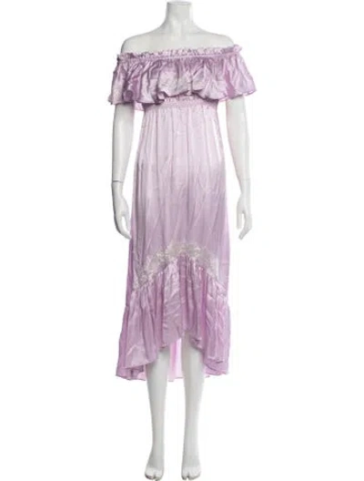 Pre-owned Vanita Rosa Silk Long Dress In Purple