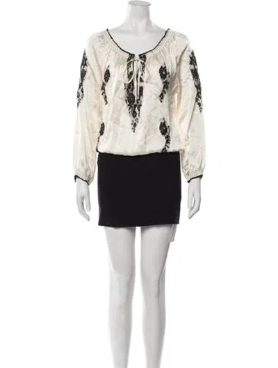 Pre-owned Vanita Rosa Silk Mini Dress In Neutrals