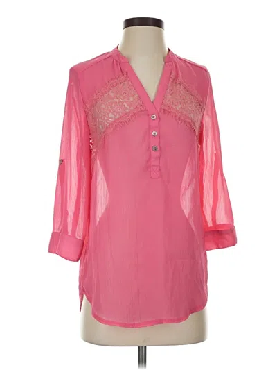 Pre-owned Vanity 3/4 Sleeve Blouse In Pink