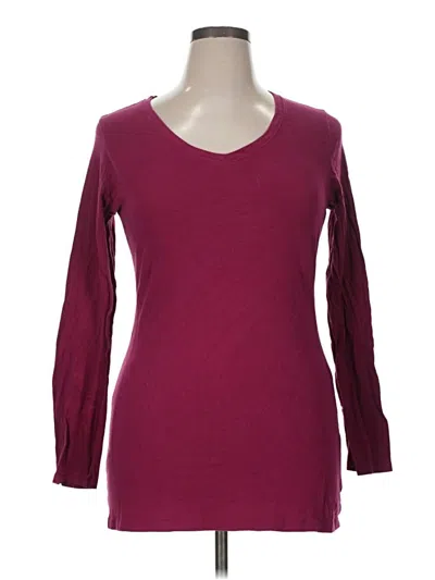 Pre-owned Vanity 3/4 Sleeve T-shirt In Burgundy
