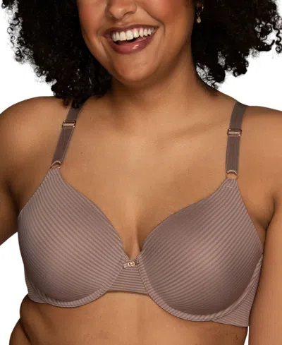 Vanity Fair Beauty Back Smoothing Full Coverage Bra 75345 In Poised Taupe Stripe