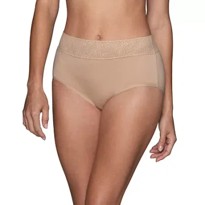 Vanity Fair Flattering Lace Top Brief Panty- 13276 In Brown