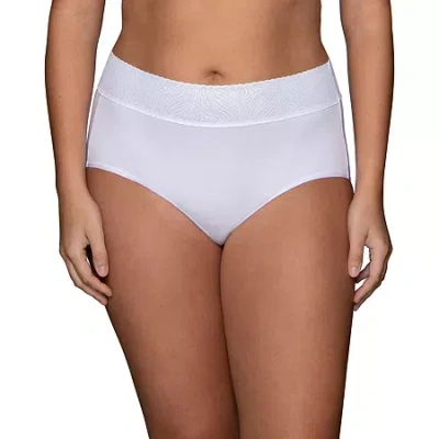 Vanity Fair Flattering Lace Top Brief Panty- 13276 In White