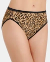 Vanity Fair Illumination Hi-cut Brief Underwear 13108, Also Available In Extended Sizes In Toffee Leopard