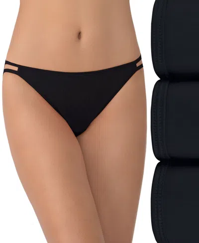 Vanity Fair Lingerie Vanity Fair 3 Pack Illumination String Bikini Panty In Black Multi